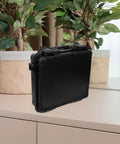 Hella Practical PP Plastic Toolbox With Secure Lock, Savage Electric Drill Carry Case on a simple surface near a plant.