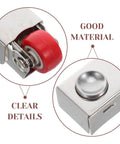 Heavy Duty Steel Sliding Door Bottom Wheel Rolls Like Butter For Glass Doors And Office Spaces Silver Fixed Casters close-up showing red wheel and silver frame.