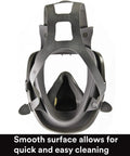 Rear view of Full Face Respirator Kit For Mold Remediation 6900, reusable, large size with straps, industrial safety gear.