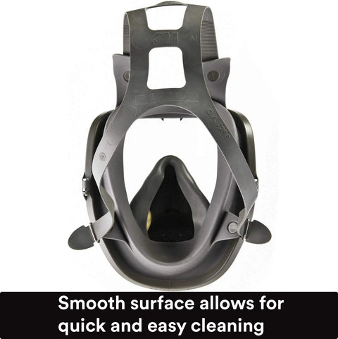 Rear view of Full Face Respirator Kit For Mold Remediation 6900, reusable, large size with straps, industrial safety gear.
