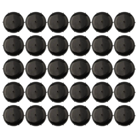 Rock Solid Patio Furniture Glides 160 Piece Heavy Duty Floor Protectors showing black glide discs for deck chairs and tables.