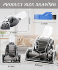 Product size drawing for Upgraded Pet Hair Power Brush Attachment For Navigator Lift Away Upright Vacuum Cleaners, with dimensions.