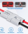 50 Amp Battery Quick Connect Disconnect Connector Kit For 6 To 12 Gauge Cables 12V Wire Harness Plug With Copper Pins