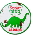 Badass Vintage Tin Sign Featuring Classic Sinclair Gasoline Poster Round Galvanized Metal Wall Art Rust Proof Garage Decor All Season Ready Home Shop Man Cave Decoration Built Damn Tough, 8x12 inch dinosaur design.