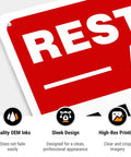 Restricted Area Do Not Enter Sign For Offices And Worksites, Aluminum, Weatherproof And Rust Free, Indoor Outdoor Display, Employees Only Notice, Durable Safety Sign For Security, Access Control, And Restricted Zones. Red aluminum sign close-up