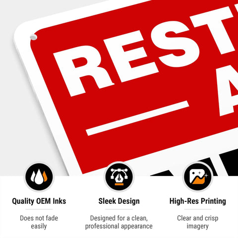 Restricted Area Do Not Enter Sign For Offices And Worksites, Aluminum, Weatherproof And Rust Free, Indoor Outdoor Display, Employees Only Notice, Durable Safety Sign For Security, Access Control, And Restricted Zones. Red aluminum sign close-up
