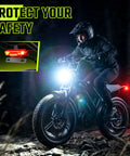 Beast Mode Fat Tire Electric Bike For Adults With 1500W Peak Motor, 20 By 4 Fat Tires, illuminated headlight in dark setting