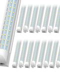 Pack of 25 4 Foot LED Shop Light Triple Row 288 LEDs D Shape 6000K Cool White 5850 Lumens Super Bright Linkable T8 Tube