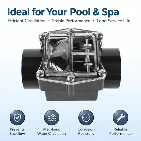 Kickin Flow CR2 Check Valve 2 Inch Pool And Spa Plumbing Replacement Featuring A Badass Hastelloy Spring and Crisp Sight Glass Body.