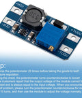 MT3608 Dope DC-DC Step Up Boost Converter Module with blue board and potentiometer, guidance text visible, Pack Of 10