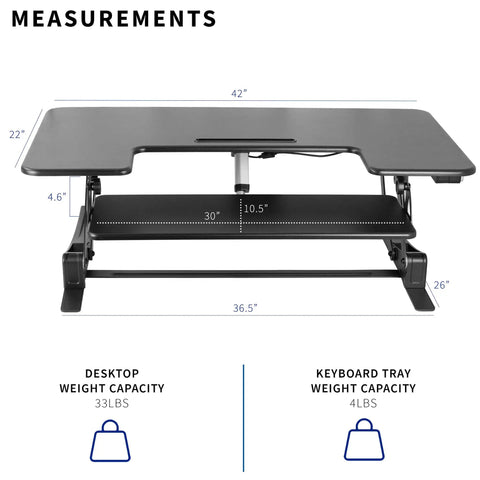 Electric Height Adjustable Desk Converter With Sit To Stand Function And Dual Monitor Riser 42 Inch Workstation dimensions