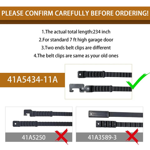 234 Inch Garage Door Drive Belt For 7 Foot Doors, Heavy Duty Opener Belt Compatible With Chamberlain LiftMaster Sentex