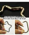 Four Piece Heart And Star Carabiner Keychain Clips In Gold And Silver Durable Alloy For Crafts Bags And Charms