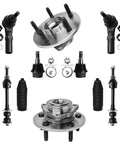 2WD Front Wheel Bearing Hub Kit For Dodge Ram 1500 2002 2003 2004 2005 includes 12 piece suspension components, bearings, joints