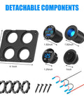 Beefed Up 12 Volt USB Outlet RV Marine Switch Panel 4 In 1 Aluminum Charger kit with detachable components shown
