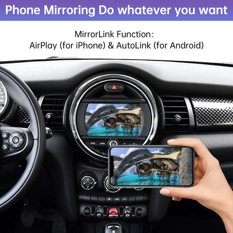 Wireless CarPlay Android Auto Retrofit Kit For BMW Mini Cooper NBT System 2014 To 2018 Upgrade To Factory Screen in use