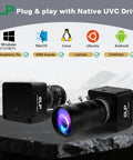 Ultra HD 20MP Varifocal USB 3.0 Camera For PC And Raspberry Pi, displayed with 5-50mm 10X manual zoom lens, compatible with multiple OS