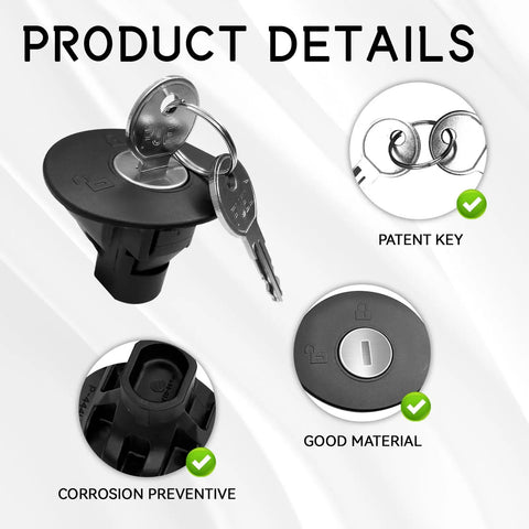 Locking Gas Cap for Ford F-150 Explorer Escape Fusion Focus Edge Mustang Taurus Expedition Lincoln MKS MKT MKX MKZ Navigator Mercury Milan PN 8U5Z-9C268-B Fuel Tank Cap with keys