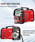 Three in One welding machine delivers MIG flux core and Lift TIG welding with synergic MIG control, 140 Amp, large LED display.
