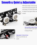 Hidden Sliding Barn Door Hardware And Track With Invisible Sliding Door System floating wall mounted track close-up view