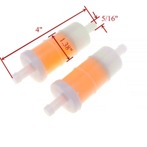 Inline 5/16 Inch Fuel Filter For Mercury Marine Outboards 40-400 HP With 42 Micron Element, showing dimensions and inlet size