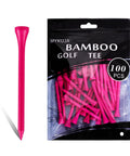Pink Bamboo Golf Tees Three And A Quarter Inch 100 Pack Solid Bamboo Tees For Women And Girls Lightweight Durable Ladies Golf Tees Set Great For Tee Time On The Course And Practice