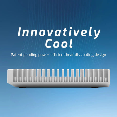 Side profile of aluminum heat sink for NVMe SSD Enclosure With USB4 Thunderbolt Compatibility, Ultra Fast Enclosure Only.