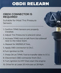 TPMS Sensor Set Of 4 433MHz Tire Pressure Monitoring System Replacements For Most Cars Preprogrammed And Ready To Activate With TPMS Scan Tool Plug And Play Easy To Install No Coding Required Perfect For Replacing Lost Or Dead Sensors, OBDII relearn guide