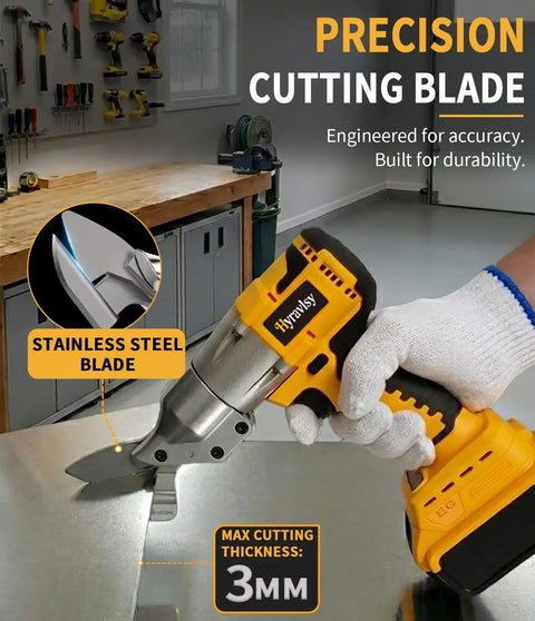 Top Rated Cordless Brushless Metal Shears Compatible With Dewalt 20v Max Power Tools Battery Only, lightweight stainless steel blade cutting metal sheet.
