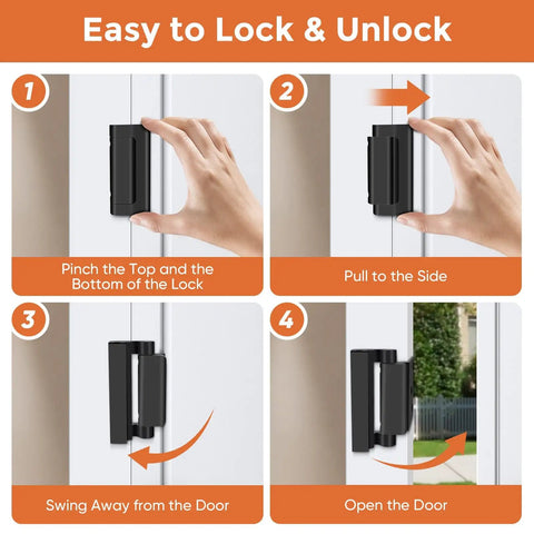 Beefed Up Door Security Reinforcement Lock Set Withstand 800 Lbs Of Force Kid Safe Child Proof Front Door Lock Easy Install Rustproof Aluminum