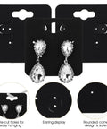 100 Pack Black Earring Display Cards With 6 Holes Each 5 X 5 Cm 2 By 2 In Jewelry Packaging Cards For Hanging Earrings Great Bang For Your Buck For Retail Displays And Craft Fairs showing cards with earrings