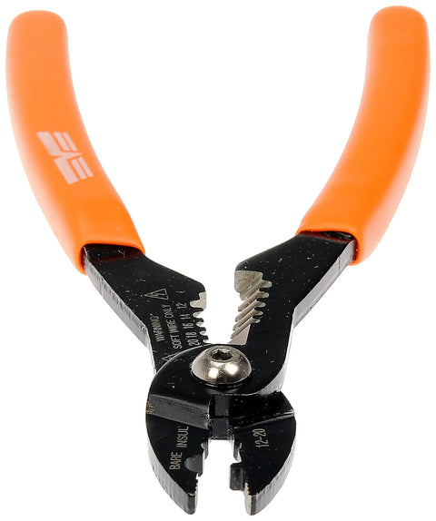 4 In 1 Wire Crimper And Stripper With Orange Handles For Quick Clean Pro Grade Electrical Connections With Heat Shrink Ready Terminals