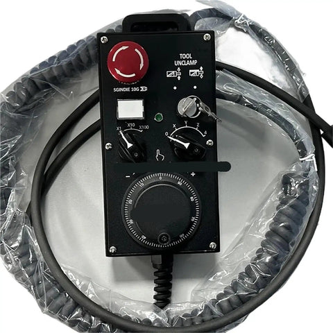 Top Tier Series Mazak MPG Handwheel For CNC Machines, Manual Pulse Generator Replacement Part AV-EAHS-938 Makes Your Shop Runs Smooth And Keeps Things Tight With Durable Build Quality., black CNC handwheel with cable and control dial