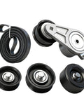 Premium Serpentine Drive Belt Tensioner Kit Fits Nissan 370Z Infiniti Q70 Q70L QX50 Fix The Squeak And Vibe Issues To Make Your Ride Super Smooth Plus Sealed Bearings Shield Against Dirt And Wear For Better Gas Mileage And Peace Of Mind Driving Daily, black pulley set