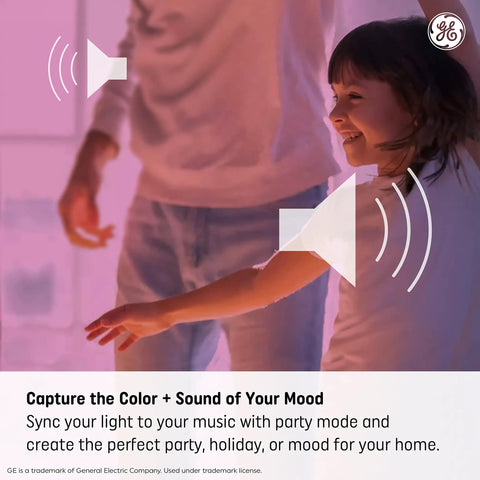 Child and adult enjoying music with Dope Bluetooth Speaker Light Bulb With Color Changing LEDs, ambient lighting effect
