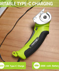 Creddux Cordless Electric Scissors with Type-C charging, 4.2V, designed for cutting cardboard, leather, and plastic.