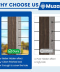 100 Pack Black One Eighth Inch Cable Railing Protector Sleeves Heavy Duty For Wood Posts T316 Stainless Steel Deck Cable Railing Hardware Kit Prevents Wire Rope Friction Wear Level Posts Only, comparison image showing cleaner look with sleeves.
