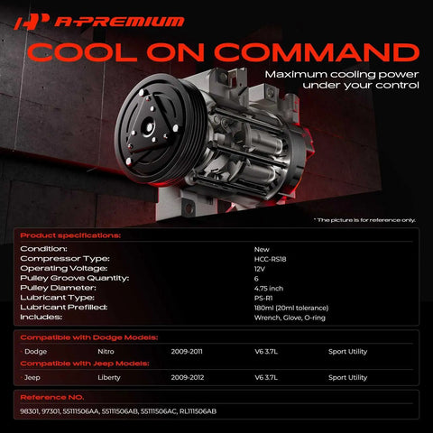 Heavy Duty AC Compressor With Clutch And 6 Groove Pulley Pre Filled Pag 46 Oil built rugged design for direct bolt up installation.