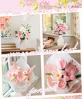 Dope 350 Piece Pipe Cleaner Flower Kit With Tutorial, pink and white DIY chenille stem floral arrangements in vases and bouquets