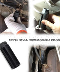 Seven Eighths Inch Offset Oxygen Sensor Socket With Side Wire Cutout 6 Point Slotted 22mm installed on vehicle engine