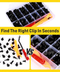 260 Piece Car Bumper Retainer Clips Kit With Plastic Rivets And Push Fasteners, 12 Popular Sizes for repairs