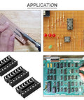 14 Pin DIP IC Socket Dual Row With Tin Plated Contacts Black Thermoplastic Body used in electronics projects and DIY experiments
