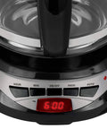 Close-up of control panel on Super Convenient Programmable 12 Cup Coffee Maker With Removable Glass Carafe, showing time display.