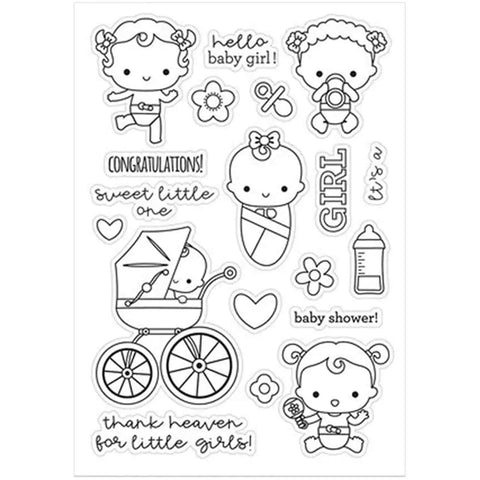 Silicone Stamp And Die Set For Card Making And Scrapbooking featuring baby-themed clear stamp designs for photo album decorating.