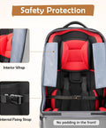 Gate Check Car Seat Travel Bag With Padded Interior For Air Travel Rugged Car Seat Carrier Backpack Fits Most Brands 17 X 17 X 28 Inches Grey Essential Baby Travel Gear highlighting safety features