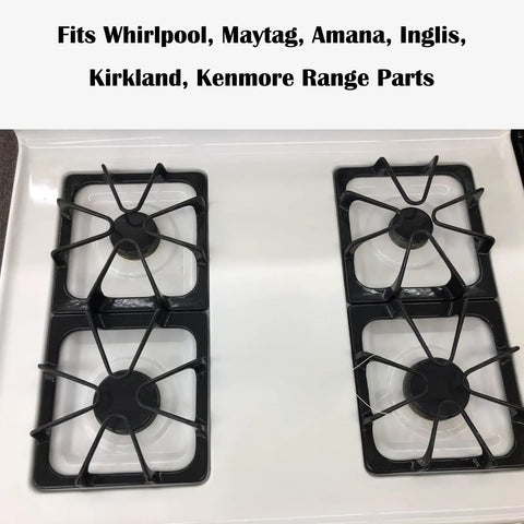 4 Pack Stove Grates Replacement 8.8 x 8.3 Inches Porcelain Enamel Cast Iron For Maytag Amana Inglis Kirkland Kenmore Gas Range Cooktop Burner Grate Set