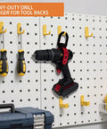 Heavy Duty Drill Hanger Hook For Impact Drills And Drivers, Garage Tool Organizer And Storage Rack on pegboard