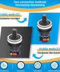 4 Pack 5K Rotary Potentiometers For Inverter Motor Speed Control And VFD Tuning, Smooth Adjustable Resistance Dial For Fast, Precise Speed Regulation In Industrial Machines. Wiring diagram for 5K rotary potentiometer, Z1/Z2 terminals, clockwise increase/decrease