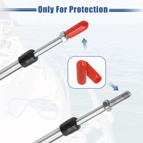 Two Pack 19 Foot Beefy Marine Throttle And Shift Remote Control Box Cable For Outboard Boat Engine Steering System Red Stainless Steel Built To Last With Thread Size M Five By Zero Point Eight