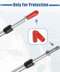 Beefy Six Feet Marine Throttle And Shift Remote Control Box Cable For Outboard Engine Boat Steering System Blue Stainless Steel M5 Thread One Point Eight Meter Long Replacement, with protective red caps and threaded ends